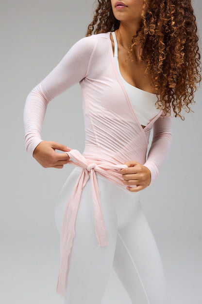 Ballet Wrap Blouse - Soft Pink